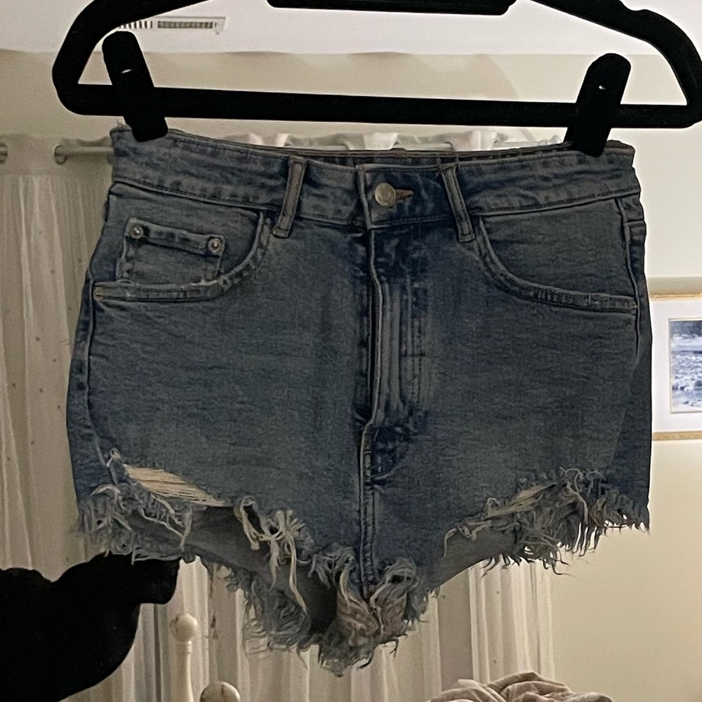 Zara Distressed Denim Shorts